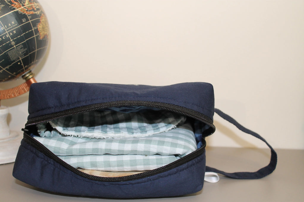 Neceser azul noche hecho a mano en España